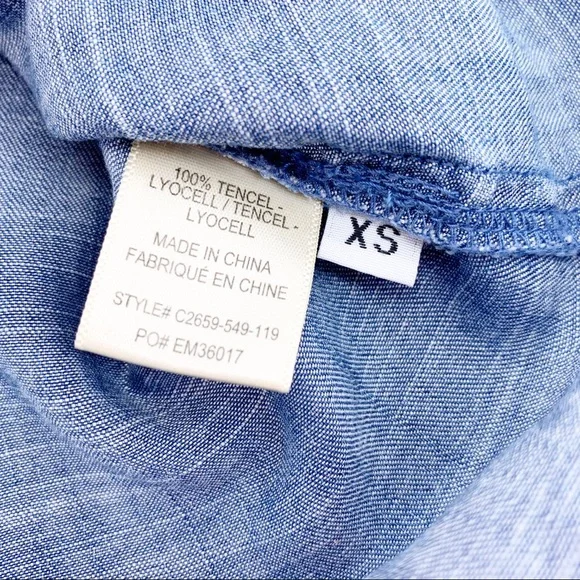 Anthro Cloth + Stone Chambray Open Back Tank Top - Picture 6 of 6